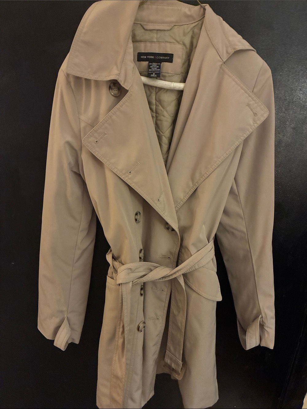 New York & Company Women's Beige Trench Coat Mid 2000s